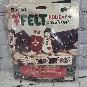 Bucilla Heart Felt Kit Holiday Creations Let It Snow 31"x6" Garland Kit Snowman‎